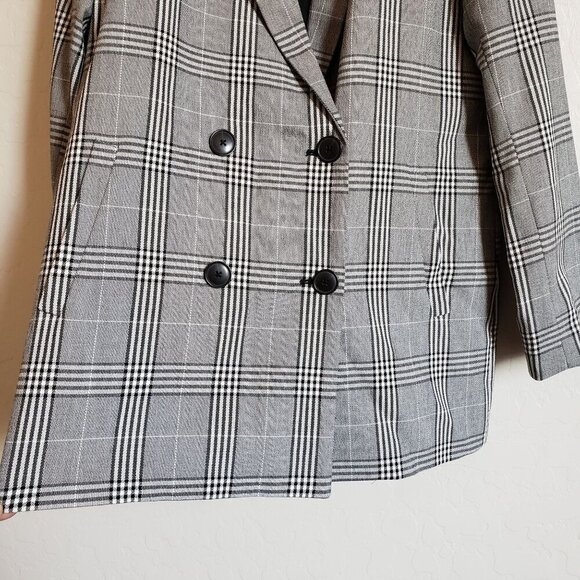 Madewell Caldwell Double-Breasted Oversized Blazer in Plaid Size Women's Small - Picture 4 of 12